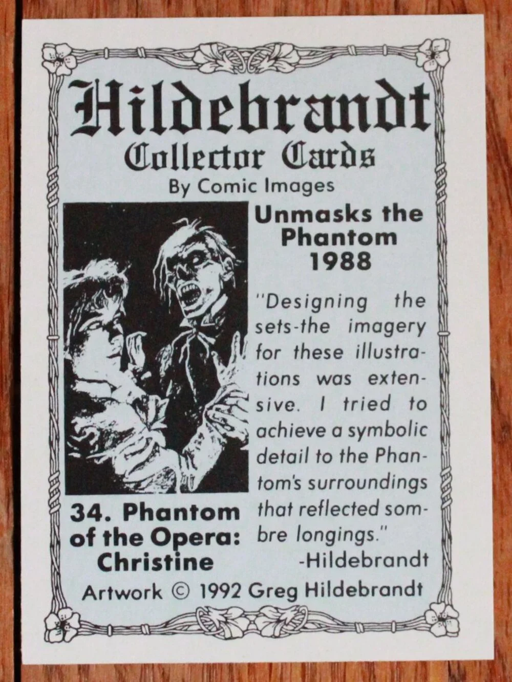 Vintage Greg Hilderbrandt (w/ Comic Images) 1992 Trading Card